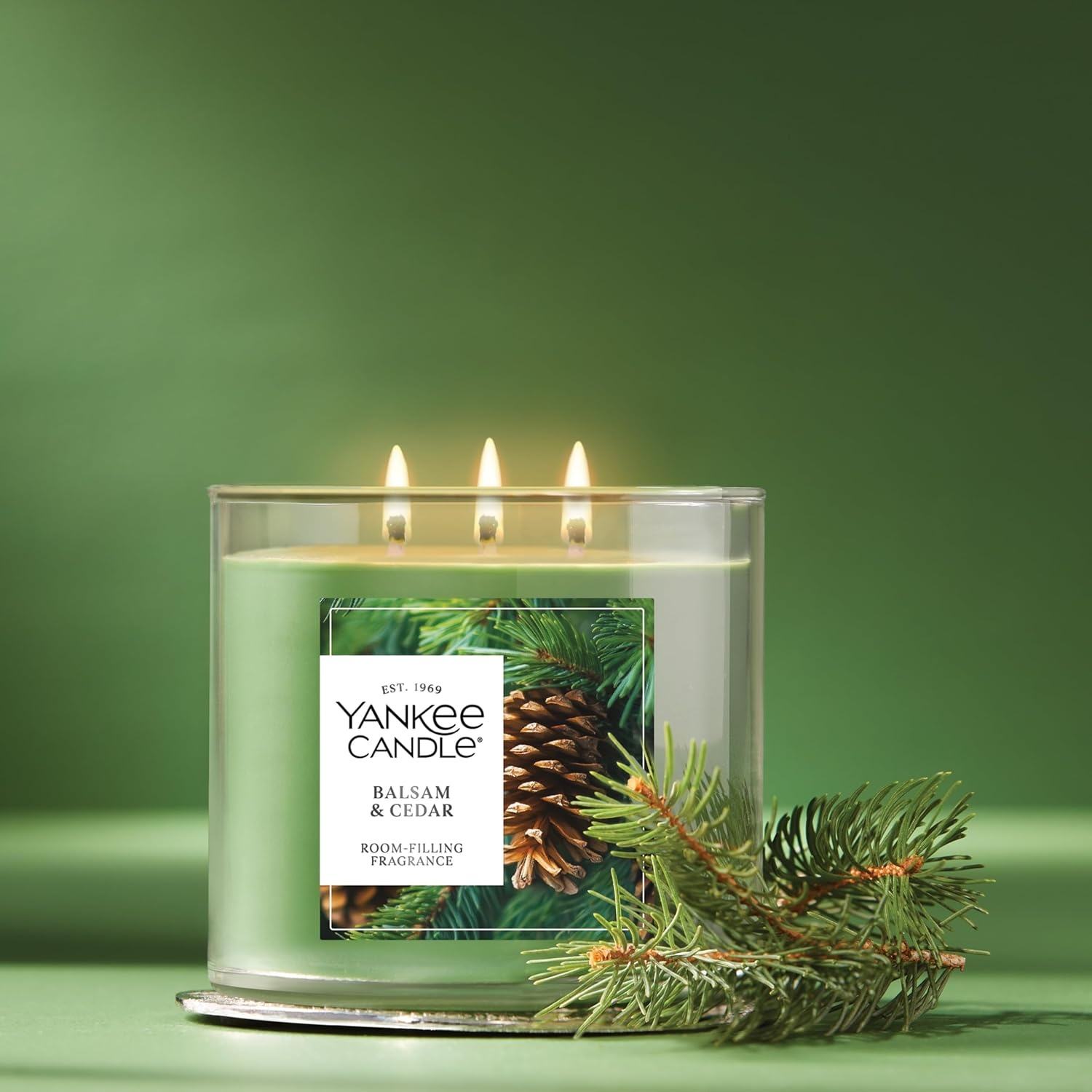 image:imageYankee Candle Large Tumbler Scented Candle with up to 80 Hour Burn Time Premium Plant Wax Blend for Consistent Burn 20 oz Tumbler Candle with Room Filling Fragrance Balsam amp CedarBalsam Cedar