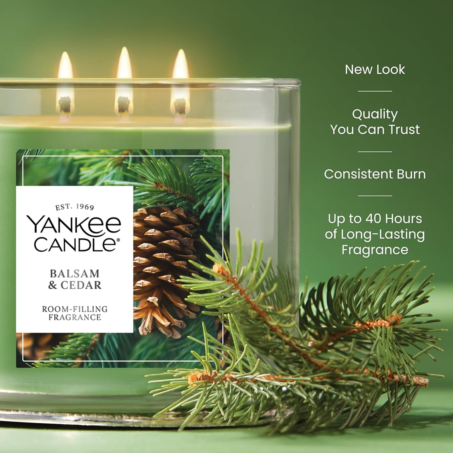image:imageYankee Candle Large Tumbler Scented Candle with up to 80 Hour Burn Time Premium Plant Wax Blend for Consistent Burn 20 oz Tumbler Candle with Room Filling Fragrance Balsam amp CedarBalsam Cedar