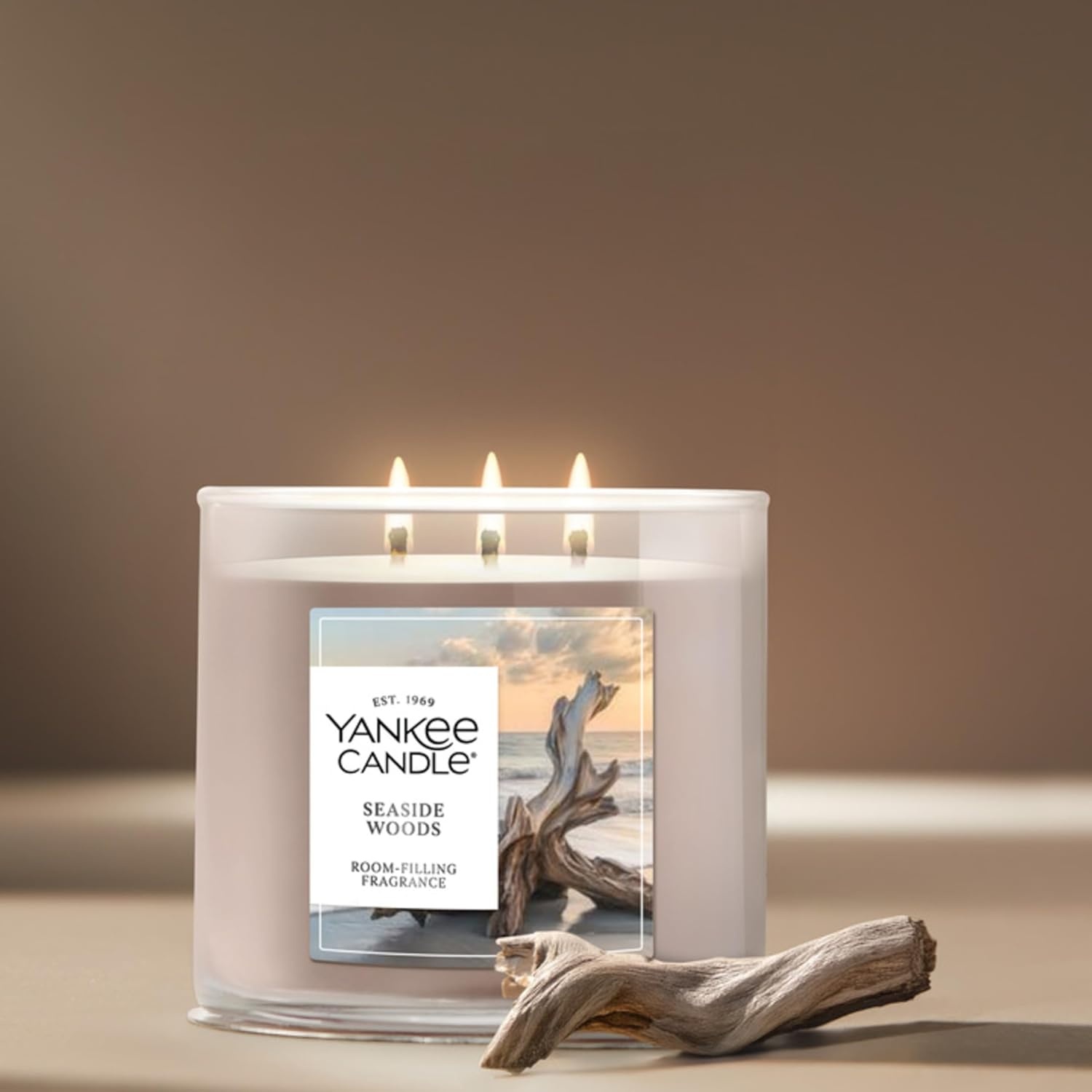 image:imageYankee Candle Large Tumbler Scented Candle with up to 80 Hour Burn Time Premium Plant Wax Blend for Consistent Burn 20 oz Tumbler Candle with Room Filling Fragrance Coconut BeachSeaside Woods