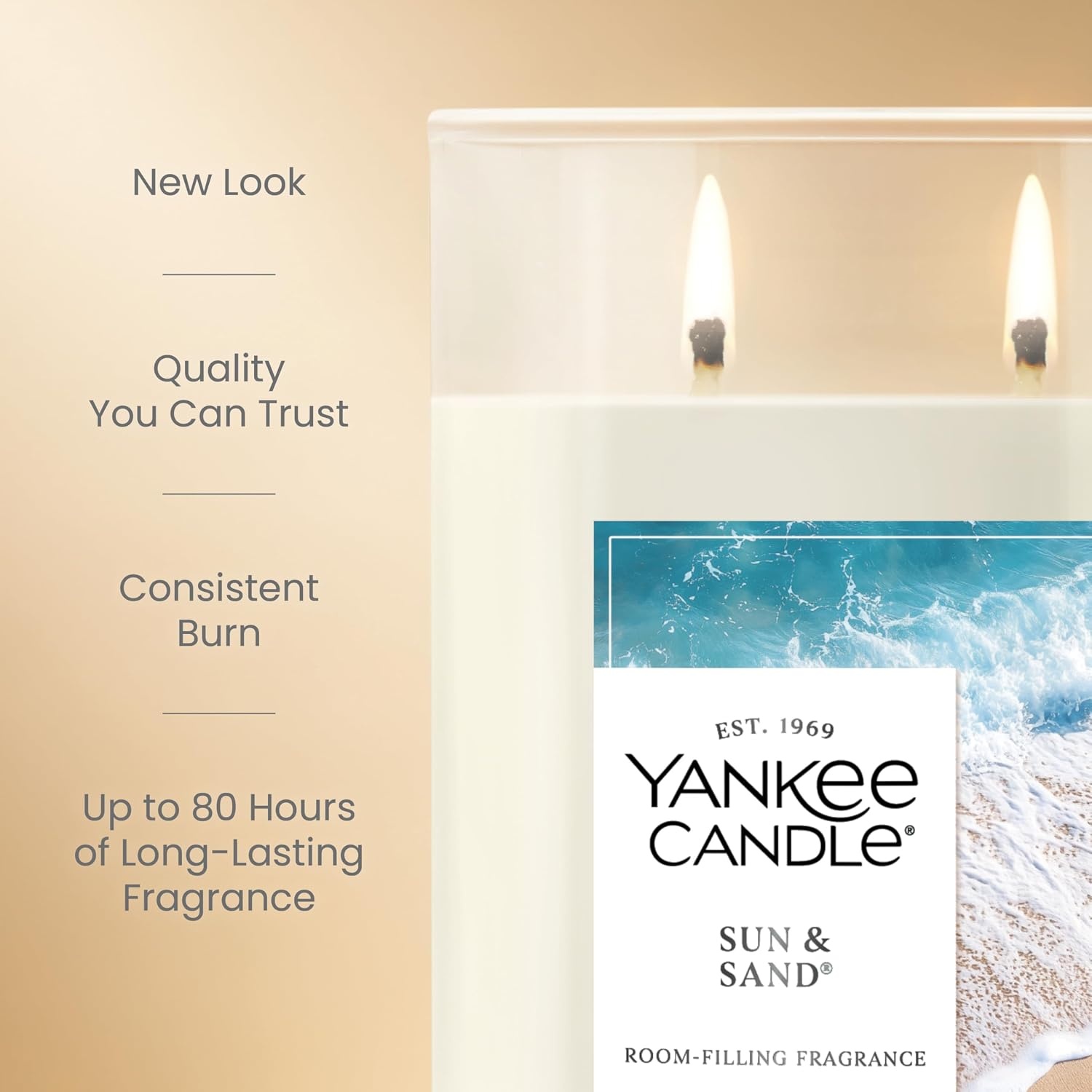 image:imageYankee Candle Large Tumbler Scented Candle with up to 80 Hour Burn Time Premium Plant Wax Blend for Consistent Burn 20 oz Tumbler Candle with Room Filling Fragrance Coconut BeachSun Sand
