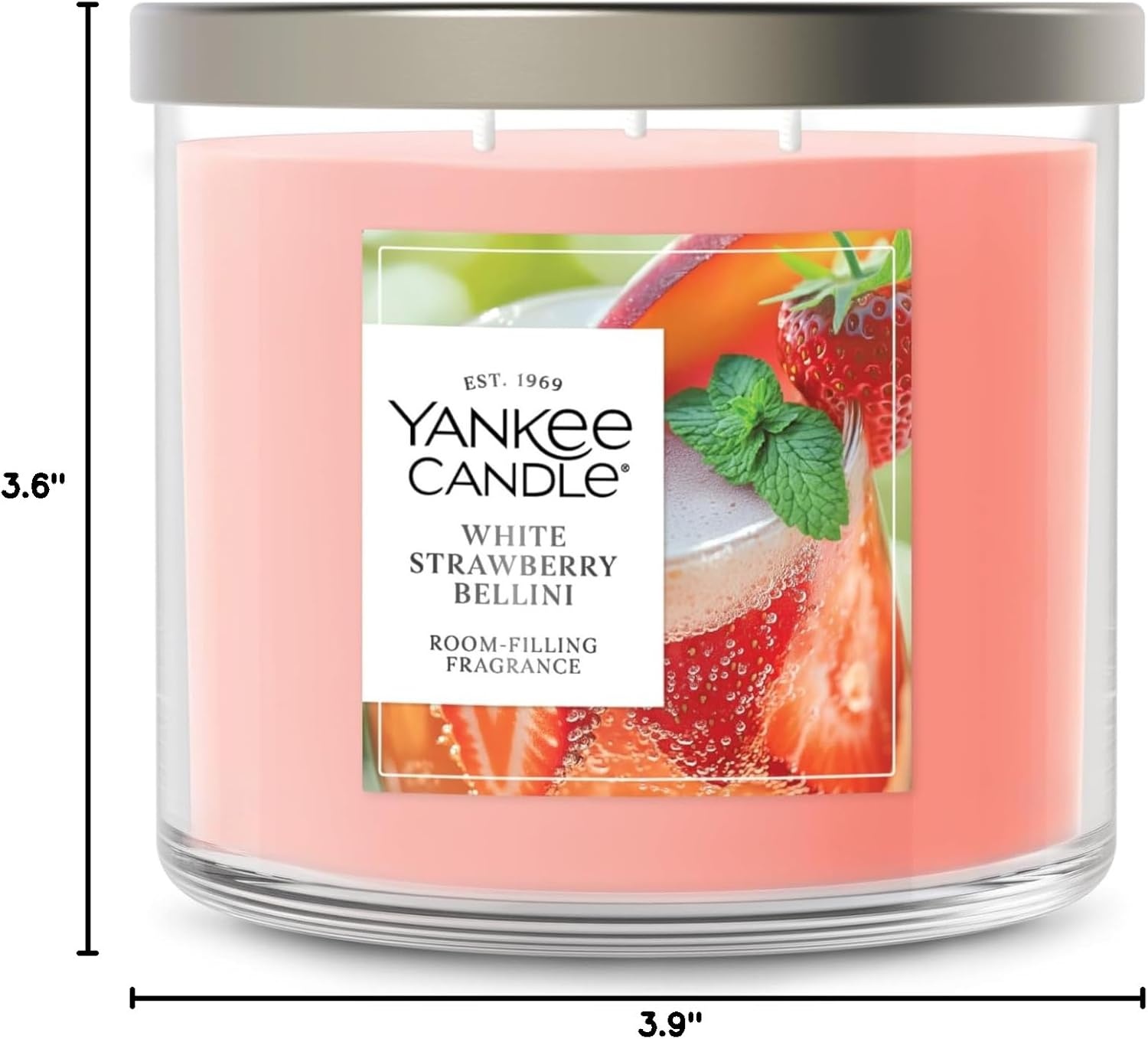 image:imageYankee Candle Large Tumbler Scented Candle with up to 80 Hour Burn Time Premium Plant Wax Blend for Consistent Burn 20 oz Tumbler Candle with Room Filling Fragrance Tangerine amp VanillaWhite Strawberry Bellini