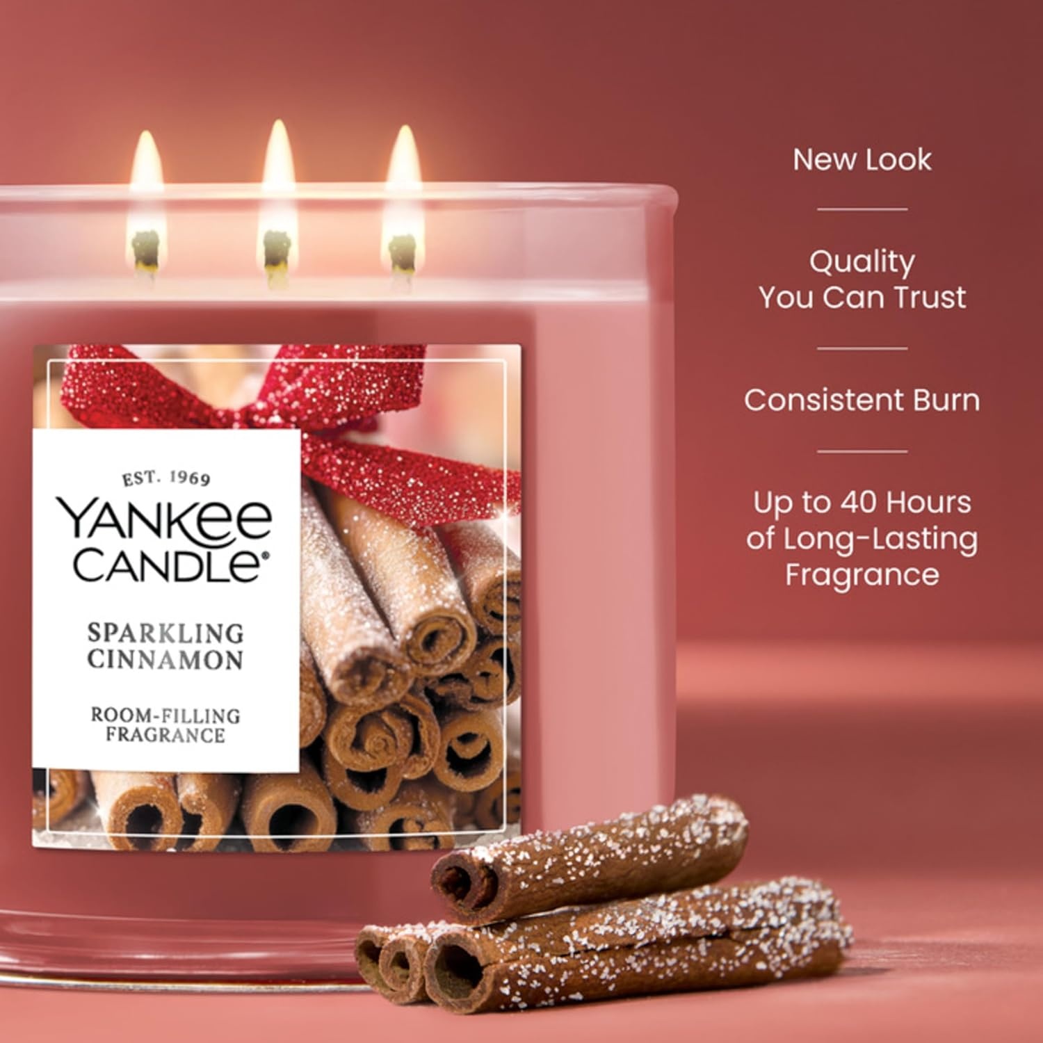 image:imageYankee Candle Large Tumbler Scented Candle with up to 80 Hour Burn Time Premium Plant Wax Blend for Consistent Burn 20 oz Tumbler Candle with Room Filling Fragrance Balsam amp CedarSparkling Cinnamon