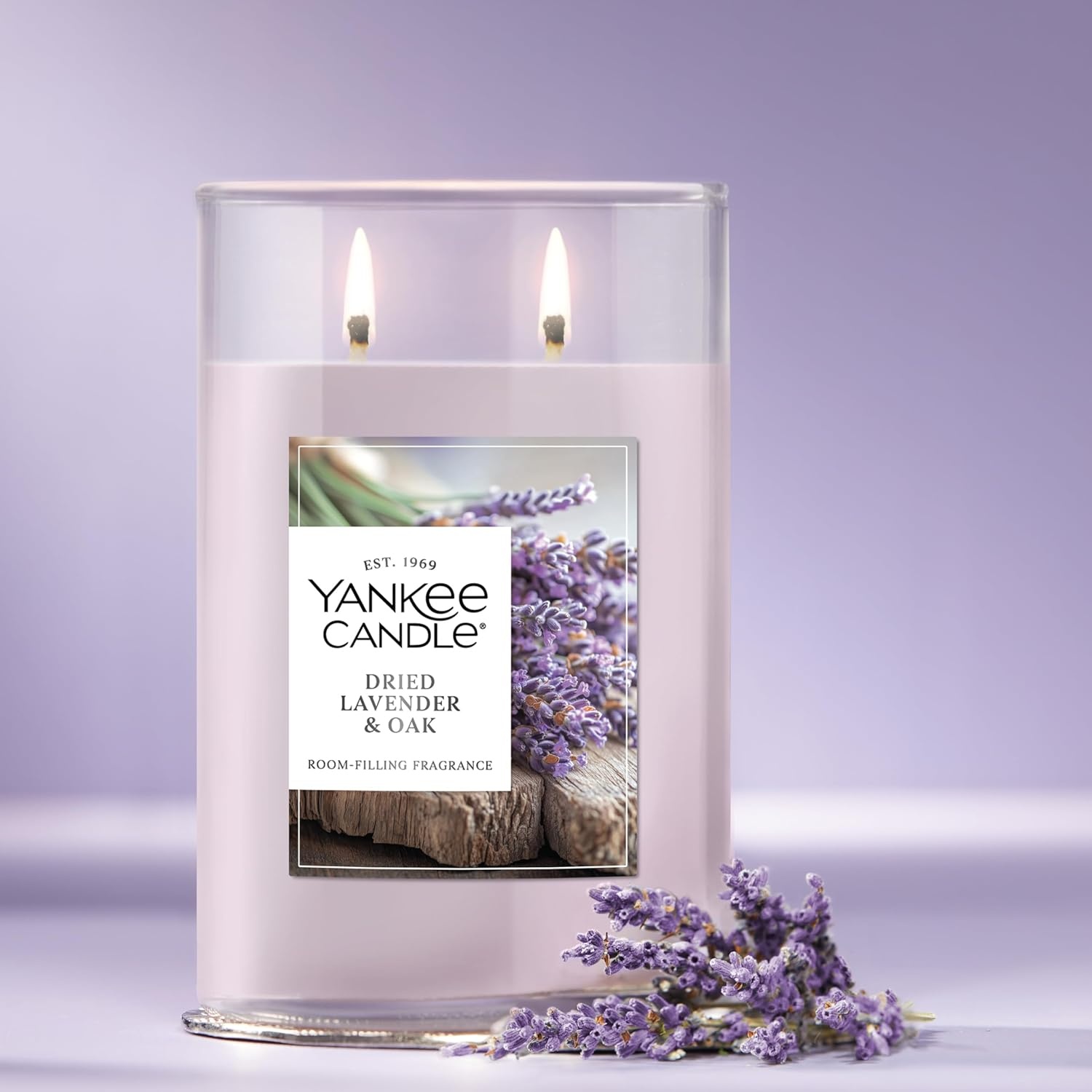 image:imageYankee Candle Large Tumbler Scented Candle with up to 80 Hour Burn Time Premium Plant Wax Blend for Consistent Burn 20 oz Tumbler Candle with Room Filling Fragrance Lilac BlossomsDried Lavender Oak