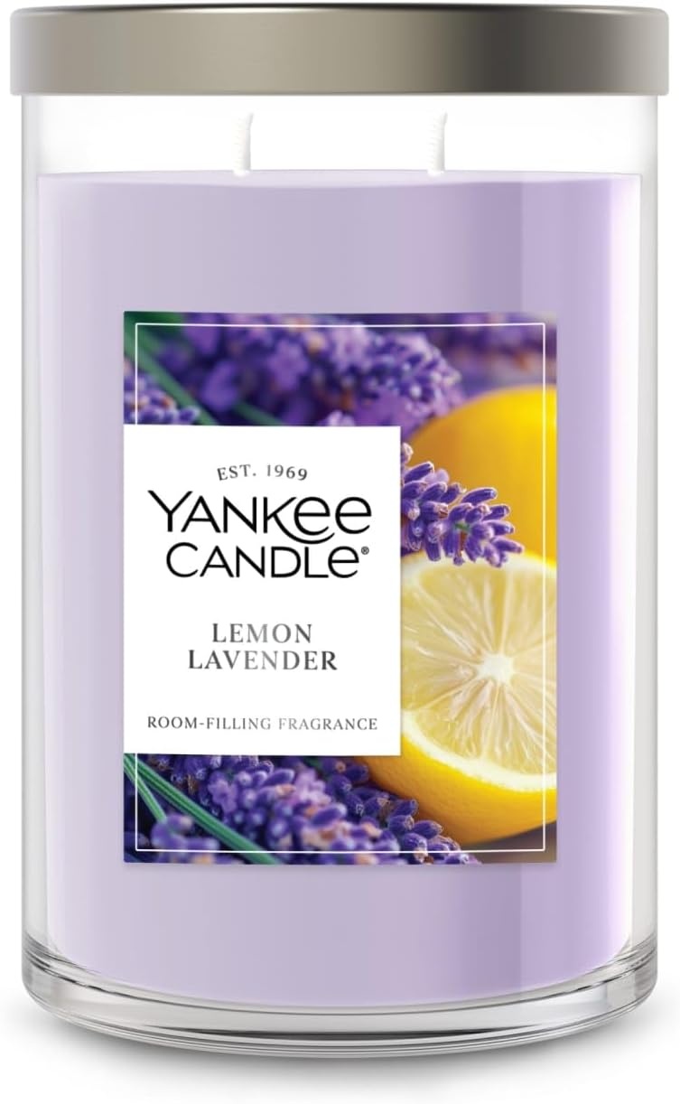 image:imageYankee Candle Large Tumbler Scented Candle with up to 80 Hour Burn Time Premium Plant Wax Blend for Consistent Burn 20 oz Tumbler Candle with Room Filling Fragrance Lilac BlossomsLemon Lavender