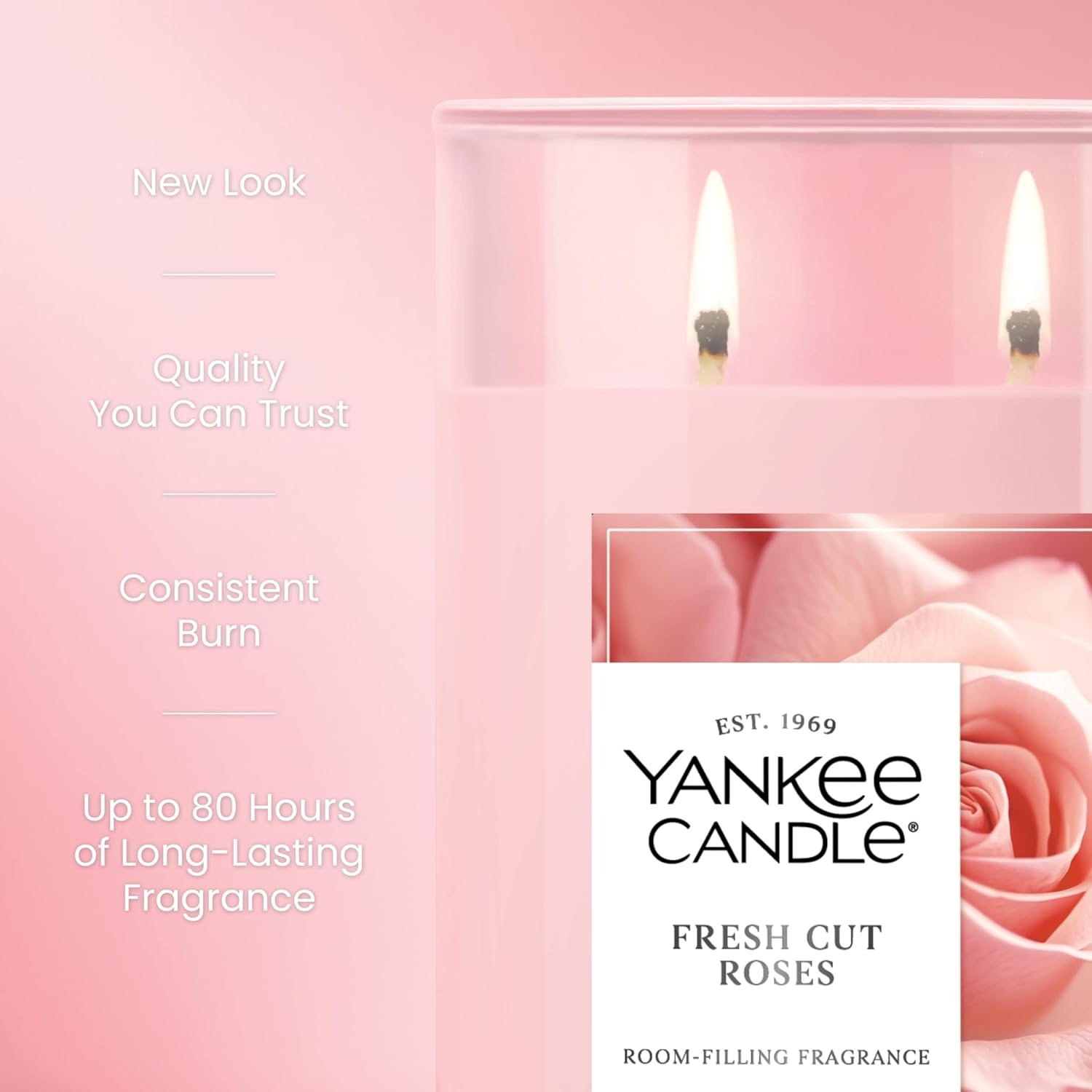image:imageYankee Candle Large Tumbler Scented Candle with up to 80 Hour Burn Time Premium Plant Wax Blend for Consistent Burn 20 oz Tumbler Candle with Room Filling Fragrance Lilac BlossomsFresh Cut Roses