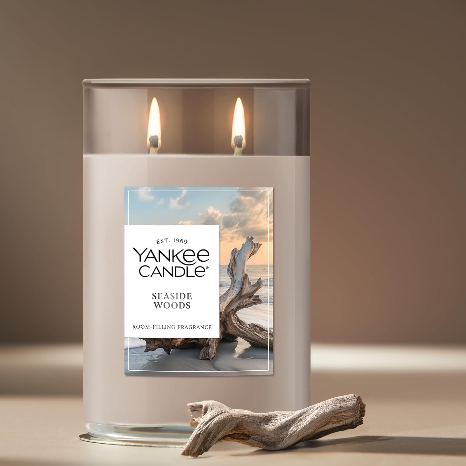 image:imageYankee Candle Large Tumbler Scented Candle with up to 80 Hour Burn Time Premium Plant Wax Blend for Consistent Burn 20 oz Tumbler Candle with Room Filling Fragrance Coconut BeachSeaside Woods