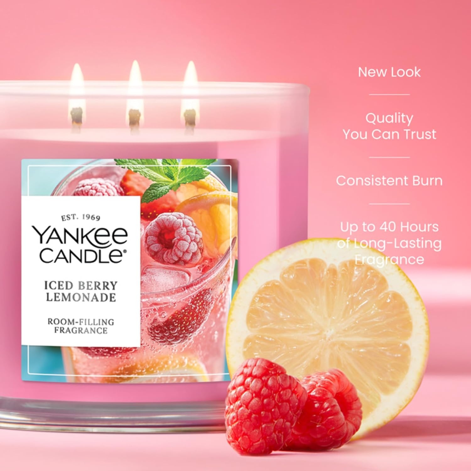 image:imageYankee Candle Large Tumbler Scented Candle with up to 80 Hour Burn Time Premium Plant Wax Blend for Consistent Burn 20 oz Tumbler Candle with Room Filling Fragrance Tangerine amp VanillaIced Berry Lemonade