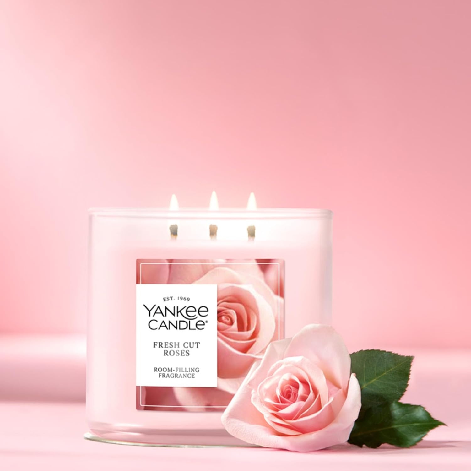 image:imageYankee Candle Large Tumbler Scented Candle with up to 80 Hour Burn Time Premium Plant Wax Blend for Consistent Burn 20 oz Tumbler Candle with Room Filling Fragrance Lilac BlossomsFresh Cut Roses