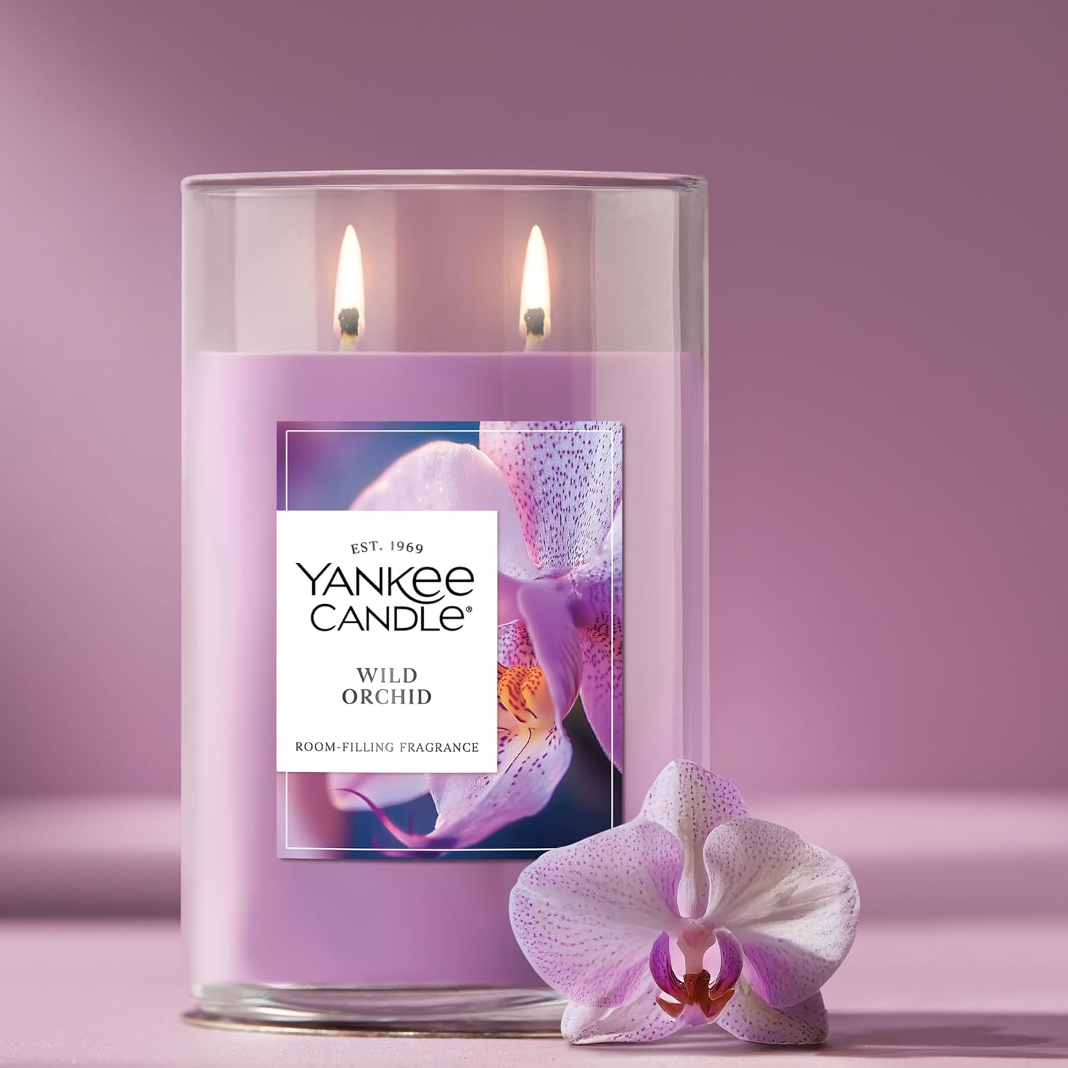 image:imageYankee Candle Large Tumbler Scented Candle with up to 80 Hour Burn Time Premium Plant Wax Blend for Consistent Burn 20 oz Tumbler Candle with Room Filling Fragrance Lilac BlossomsWild Orchid