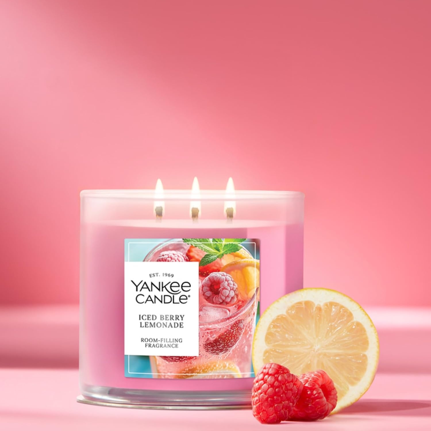 image:imageYankee Candle Large Tumbler Scented Candle with up to 80 Hour Burn Time Premium Plant Wax Blend for Consistent Burn 20 oz Tumbler Candle with Room Filling Fragrance Tangerine amp VanillaIced Berry Lemonade