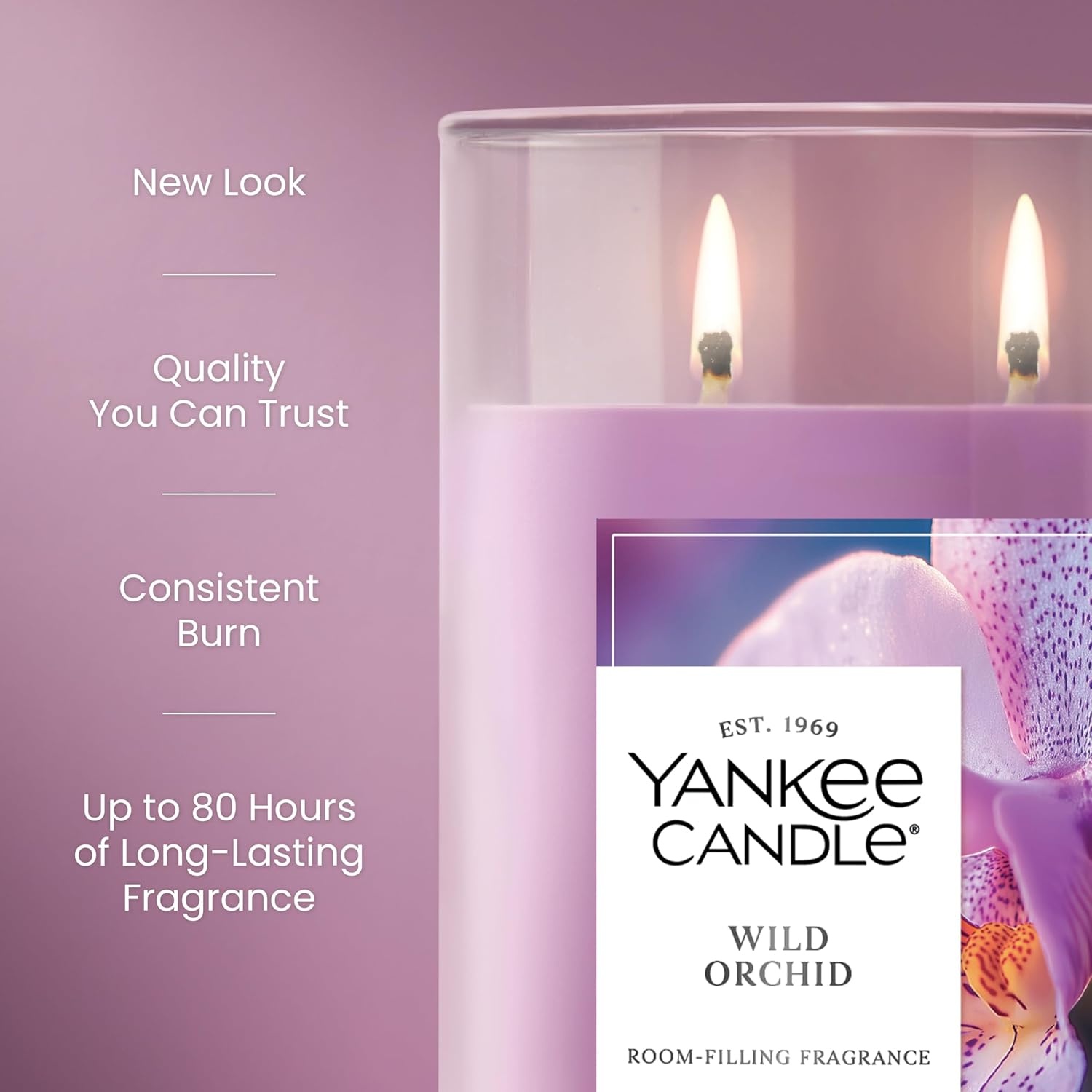 image:imageYankee Candle Large Tumbler Scented Candle with up to 80 Hour Burn Time Premium Plant Wax Blend for Consistent Burn 20 oz Tumbler Candle with Room Filling Fragrance Lilac BlossomsWild Orchid