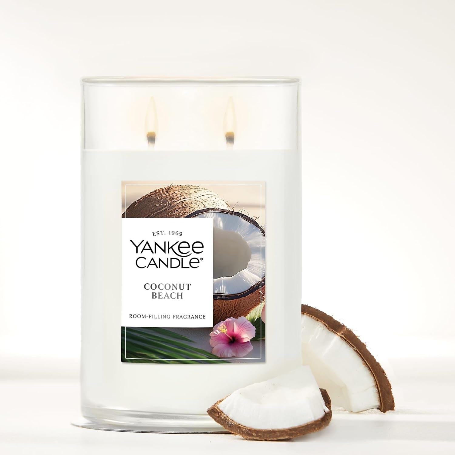 image:imageYankee Candle Large Tumbler Scented Candle with up to 80 Hour Burn Time Premium Plant Wax Blend for Consistent Burn 20 oz Tumbler Candle with Room Filling Fragrance Coconut BeachCoconut Beach