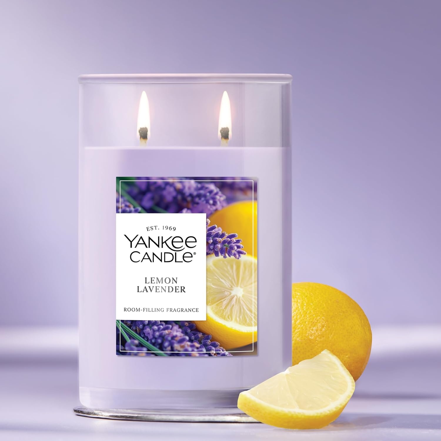 image:imageYankee Candle Large Tumbler Scented Candle with up to 80 Hour Burn Time Premium Plant Wax Blend for Consistent Burn 20 oz Tumbler Candle with Room Filling Fragrance Lilac BlossomsLemon Lavender