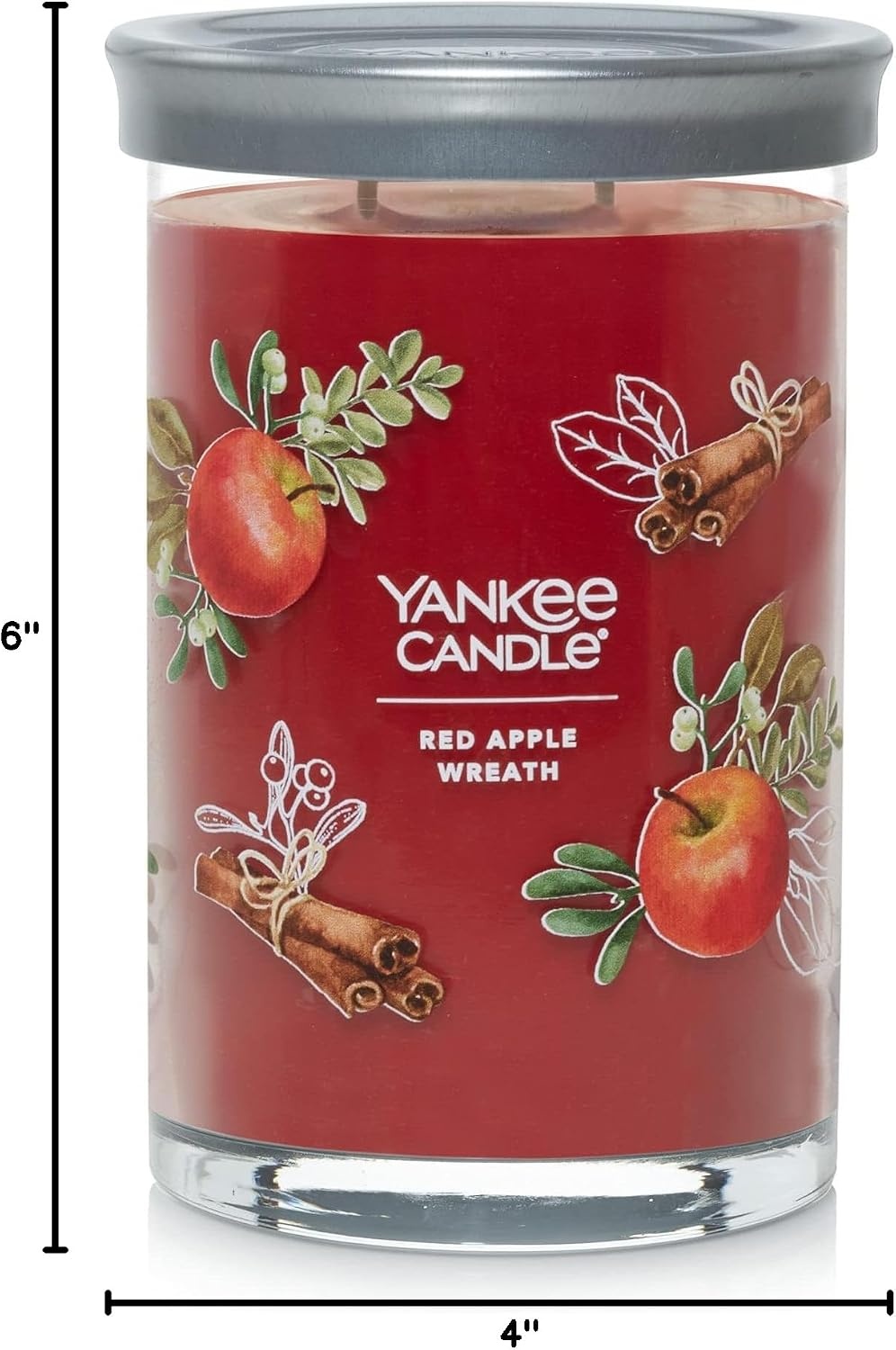 image:imageYankee Candle Large Tumbler Scented Candle with up to 80 Hour Burn Time Premium Plant Wax Blend for Consistent Burn 20 oz Tumbler Candle with Room Filling Fragrance Christmas EveRed Apple Wreath
