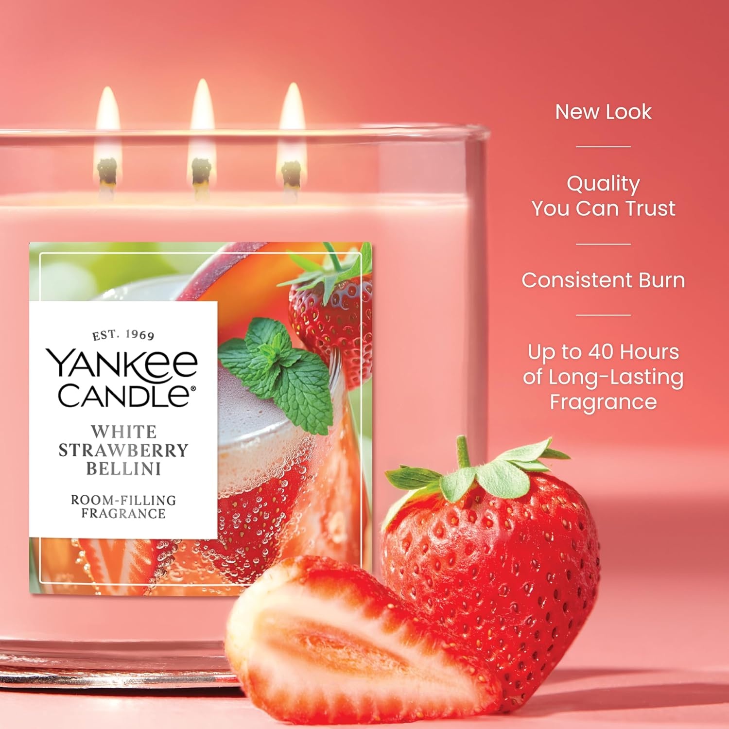 image:imageYankee Candle Large Tumbler Scented Candle with up to 80 Hour Burn Time Premium Plant Wax Blend for Consistent Burn 20 oz Tumbler Candle with Room Filling Fragrance Tangerine amp VanillaWhite Strawberry Bellini