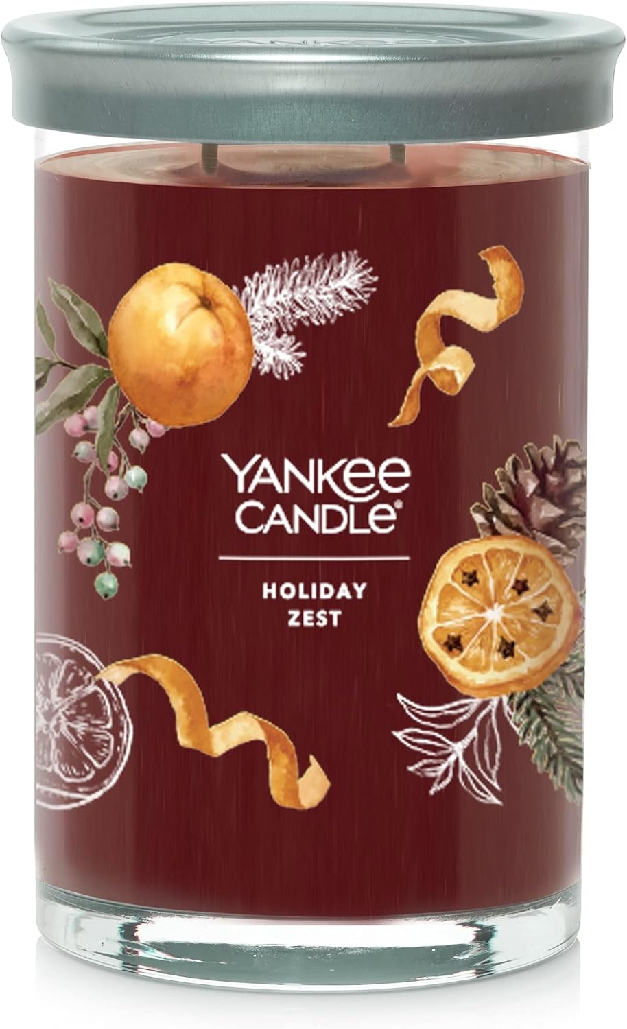 image:imageYankee Candle Large Tumbler Scented Candle with up to 80 Hour Burn Time Premium Plant Wax Blend for Consistent Burn 20 oz Tumbler Candle with Room Filling Fragrance Christmas EveHoliday Zest