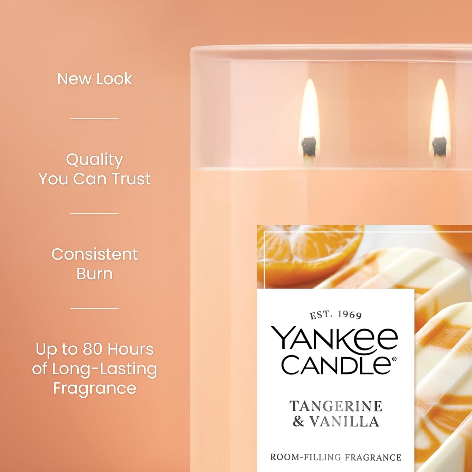 image:imageYankee Candle Large Tumbler Scented Candle with up to 80 Hour Burn Time Premium Plant Wax Blend for Consistent Burn 20 oz Tumbler Candle with Room Filling Fragrance Tangerine amp VanillaTangerine Vanilla