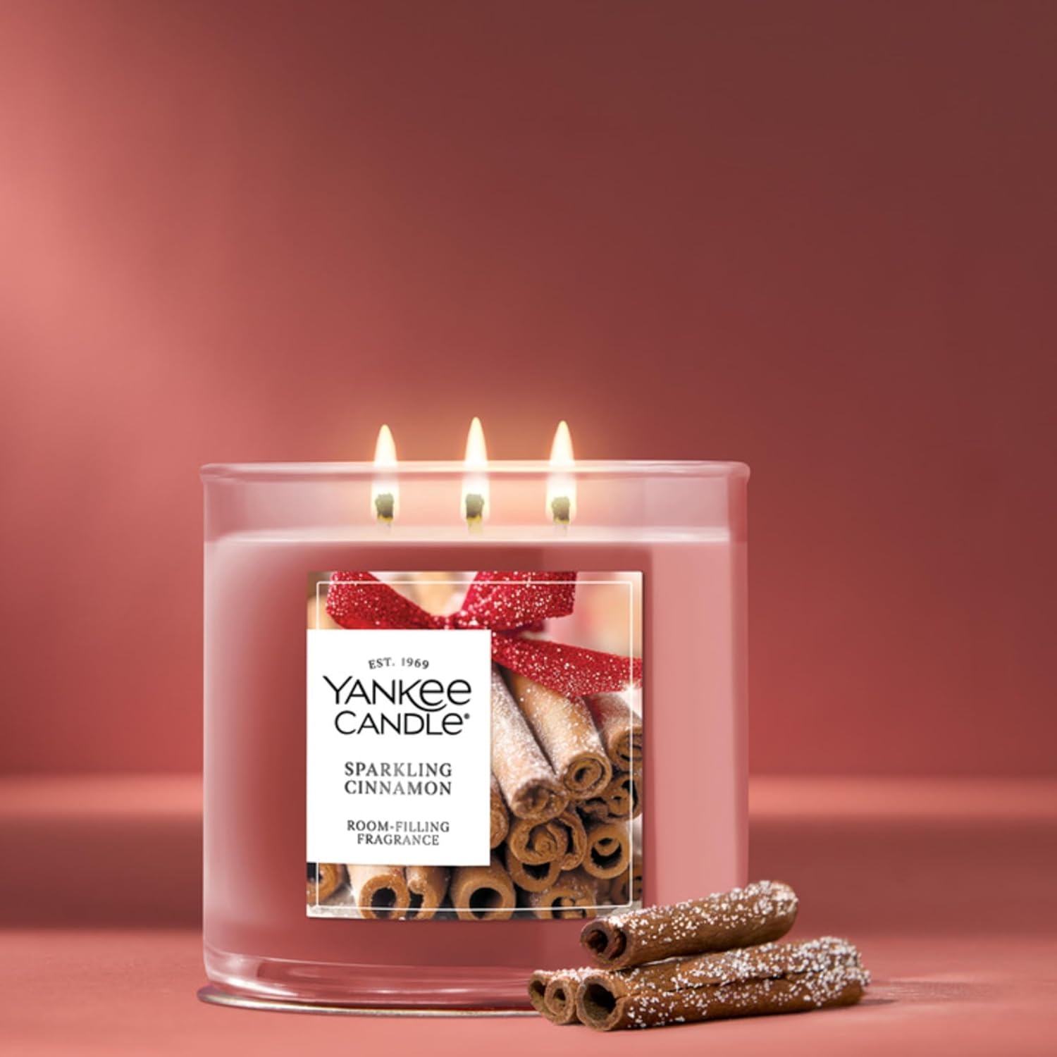 image:imageYankee Candle Large Tumbler Scented Candle with up to 80 Hour Burn Time Premium Plant Wax Blend for Consistent Burn 20 oz Tumbler Candle with Room Filling Fragrance Balsam amp CedarSparkling Cinnamon