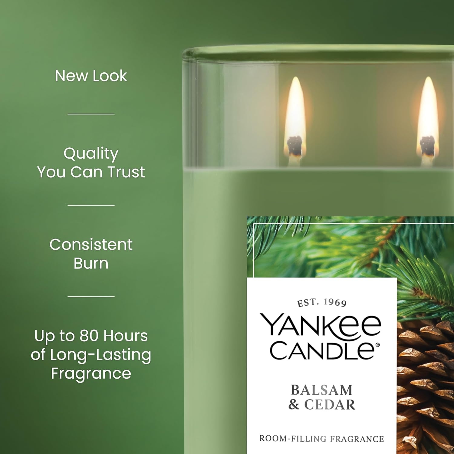 image:imageYankee Candle Large Tumbler Scented Candle with up to 80 Hour Burn Time Premium Plant Wax Blend for Consistent Burn 20 oz Tumbler Candle with Room Filling Fragrance Balsam amp CedarBalsam Cedar