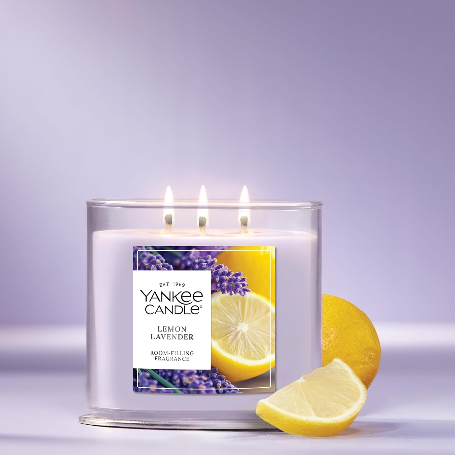 image:imageYankee Candle Large Tumbler Scented Candle with up to 80 Hour Burn Time Premium Plant Wax Blend for Consistent Burn 20 oz Tumbler Candle with Room Filling Fragrance Lilac BlossomsLemon Lavender