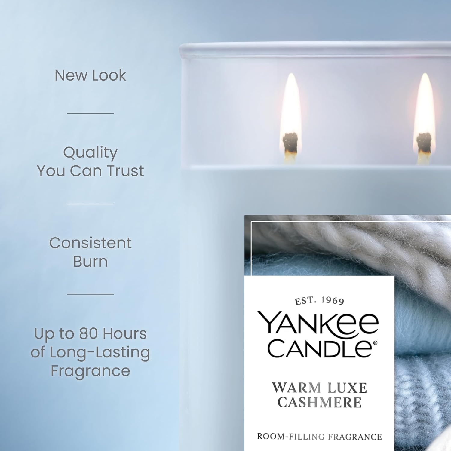 image:imageYankee Candle Large Tumbler Scented Candle with up to 80 Hour Burn Time Premium Plant Wax Blend for Consistent Burn 20 oz Tumbler Candle with Room Filling Fragrance Coconut BeachWarm Luxe Cashmere