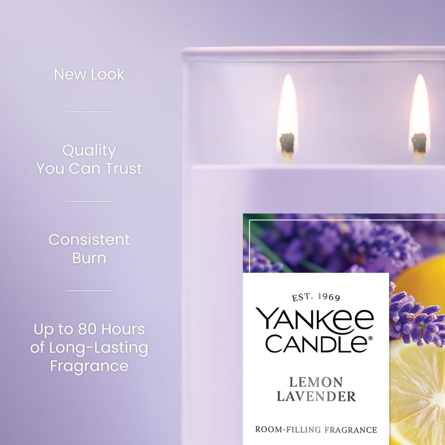image:imageYankee Candle Large Tumbler Scented Candle with up to 80 Hour Burn Time Premium Plant Wax Blend for Consistent Burn 20 oz Tumbler Candle with Room Filling Fragrance Lilac BlossomsLemon Lavender