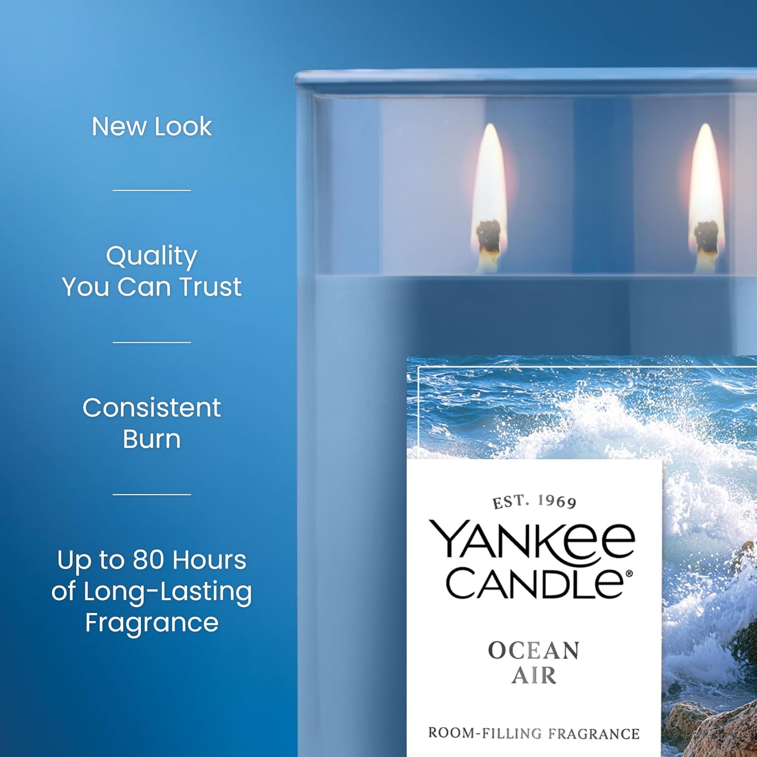image:imageYankee Candle Large Tumbler Scented Candle with up to 80 Hour Burn Time Premium Plant Wax Blend for Consistent Burn 20 oz Tumbler Candle with Room Filling Fragrance Coconut BeachOcean Air