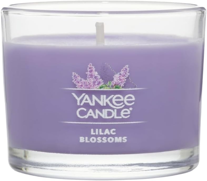 image:imageYankee Candle Lilac Blossoms Scented Mini Jar Candles 13 oz Small Glass Jar Candles 10Hour Burn Time Purple Floral Home Fragrance for Gifts and Decor Pack of 12