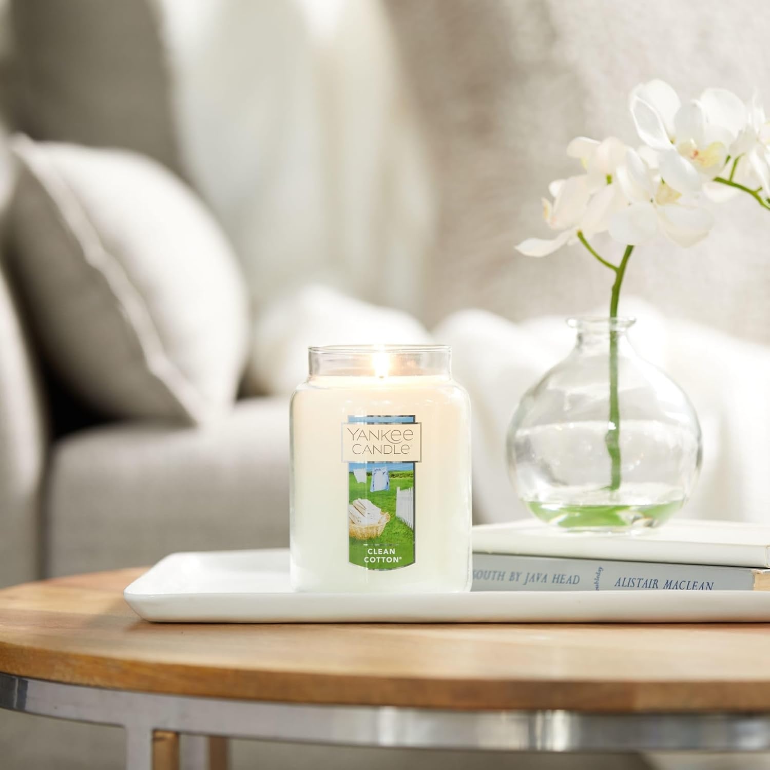 image:imageYankee Candle MidSummers Night Scented Classic Large Single Wick Jar Candle 22oz with Over 110 Hours of Burn Time Ideal for Dinner Parties Relaxing Saturdays and Special OccasionsClean Cotton