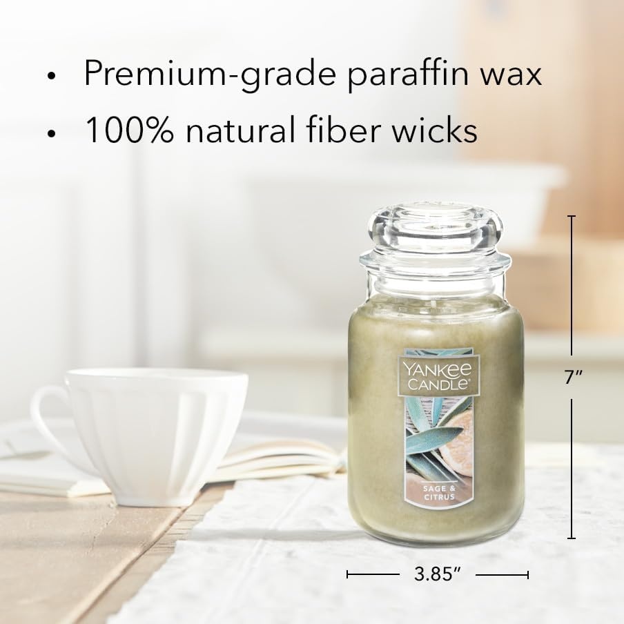image:imageYankee Candle MidSummers Night Scented Classic Large Single Wick Jar Candle 22oz with Over 110 Hours of Burn Time Ideal for Dinner Parties Relaxing Saturdays and Special OccasionsSage Citrus