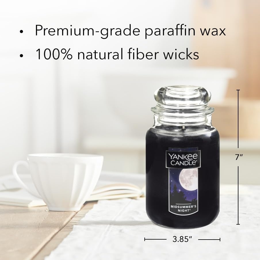 image:imageYankee Candle MidSummers Night Scented Classic Large Single Wick Jar Candle 22oz with Over 110 Hours of Burn Time Ideal for Dinner Parties Relaxing Saturdays and Special OccasionsMidSummers Night