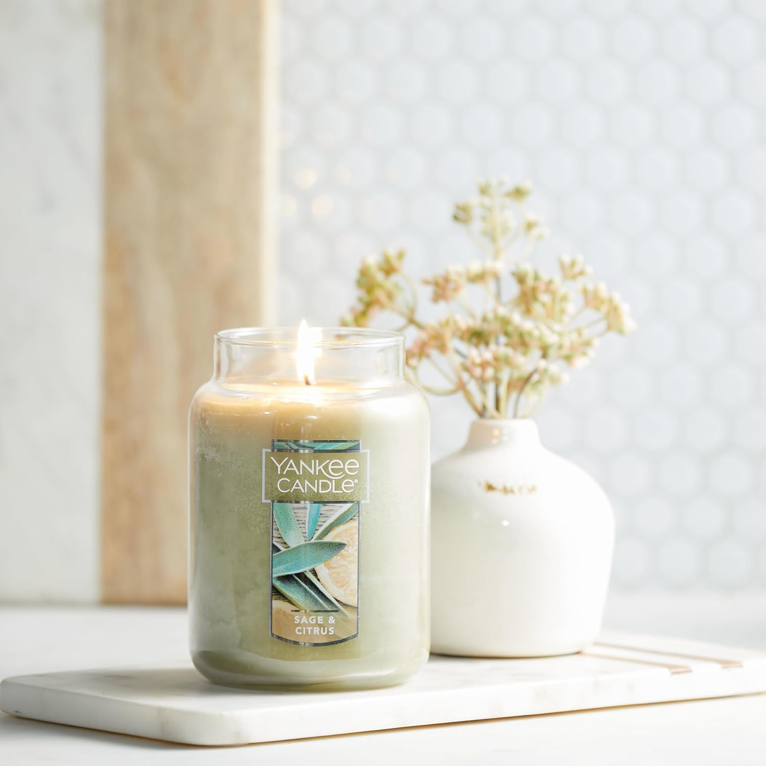 image:imageYankee Candle MidSummers Night Scented Classic Large Single Wick Jar Candle 22oz with Over 110 Hours of Burn Time Ideal for Dinner Parties Relaxing Saturdays and Special OccasionsSage Citrus