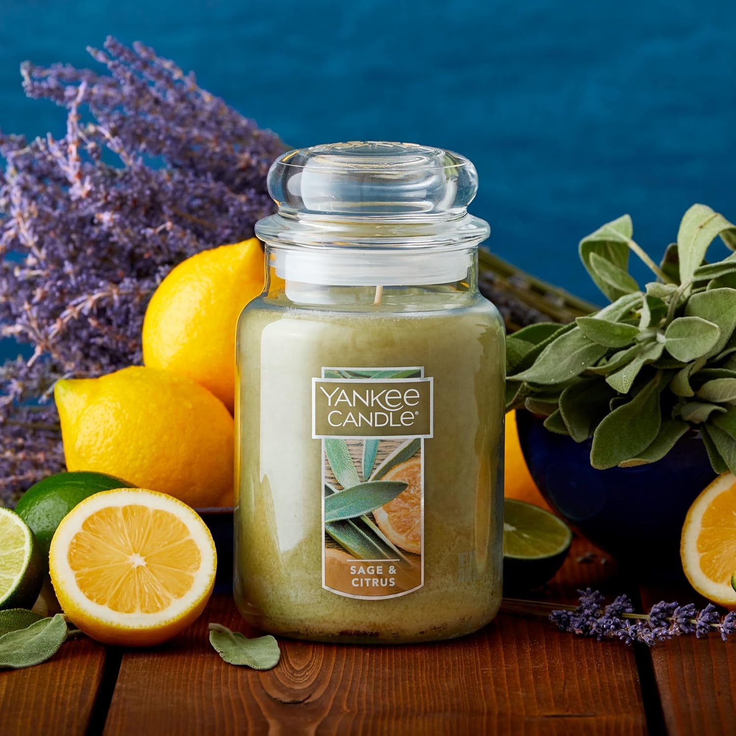 image:imageYankee Candle MidSummers Night Scented Classic Large Single Wick Jar Candle 22oz with Over 110 Hours of Burn Time Ideal for Dinner Parties Relaxing Saturdays and Special OccasionsSage Citrus