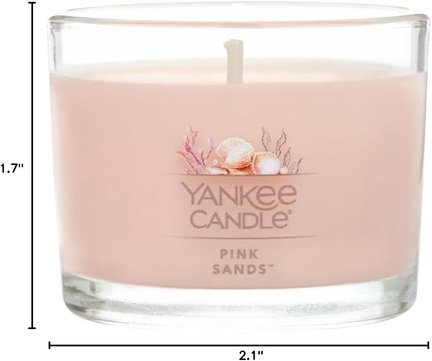 image:imageYankee Candle Mini Jar Scented Candle Small Single Wick Candle for Home Fragrance Long Lasting Burn Pink Sands Pack of 4