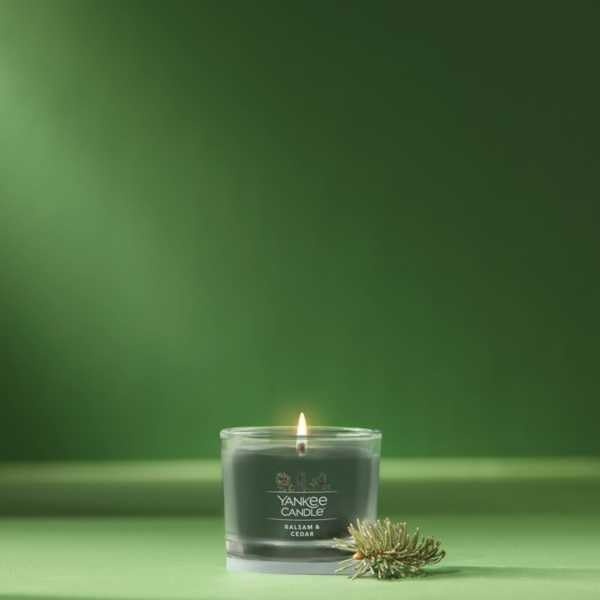 image:imageYankee Candle Mini Jar Scented Candles Small Single Wick Candle Set for Home Fragrance Soy Wax Blend Long Lasting Burn Shimmering Christmas Tree Pack of 6Balsam Cedar