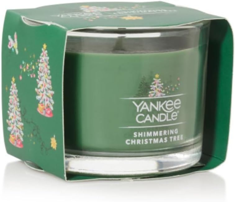 image:imageYankee Candle Mini Jar Scented Candles Small Single Wick Candle Set for Home Fragrance Soy Wax Blend Long Lasting Burn Shimmering Christmas Tree Pack of 6Shimmering Christmas Tree