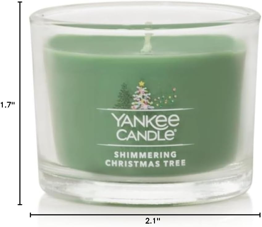 image:imageYankee Candle Mini Jar Scented Candles Small Single Wick Candle Set for Home Fragrance Soy Wax Blend Long Lasting Burn Shimmering Christmas Tree Pack of 6Shimmering Christmas Tree