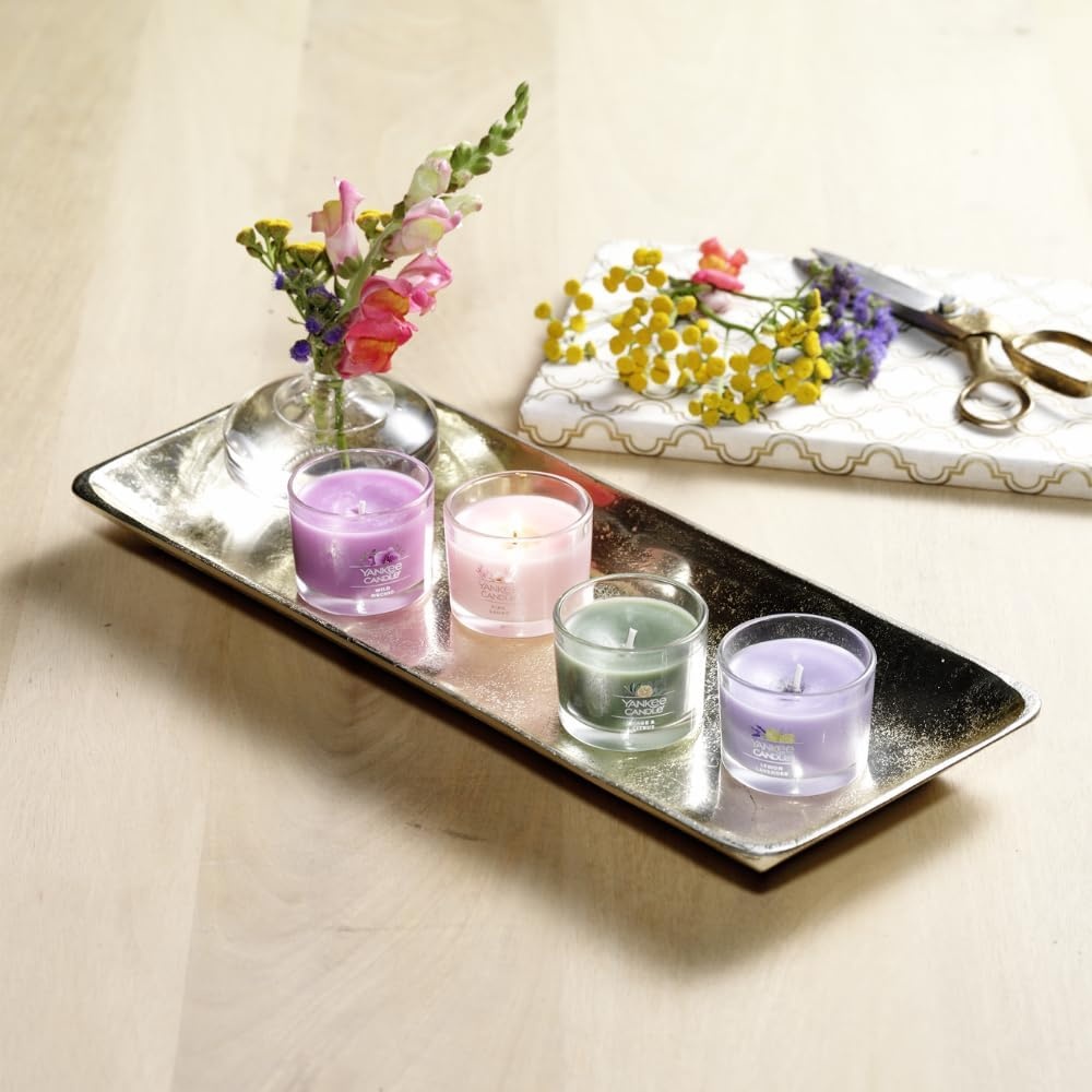 image:imageYankee Candle Mini Jar Wild Orchid Floral Fragrance Decorative Votive Candle Set for Gifting and Ambience Clean Burning Natural Fiber Wick 13 Ounce Pack of 4