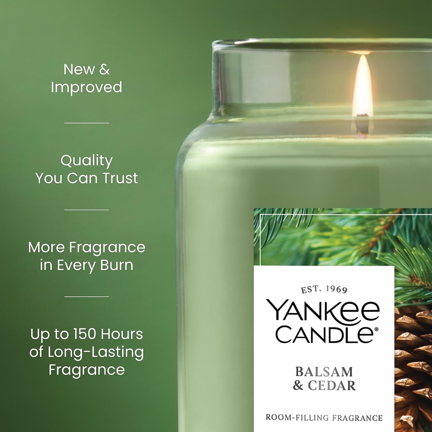 image:imageYankee Candle Mistletoe Christmas Scented Candle 22oz Large Jar with up to 150 Hour Burn Time GiftableBalsam Cedar