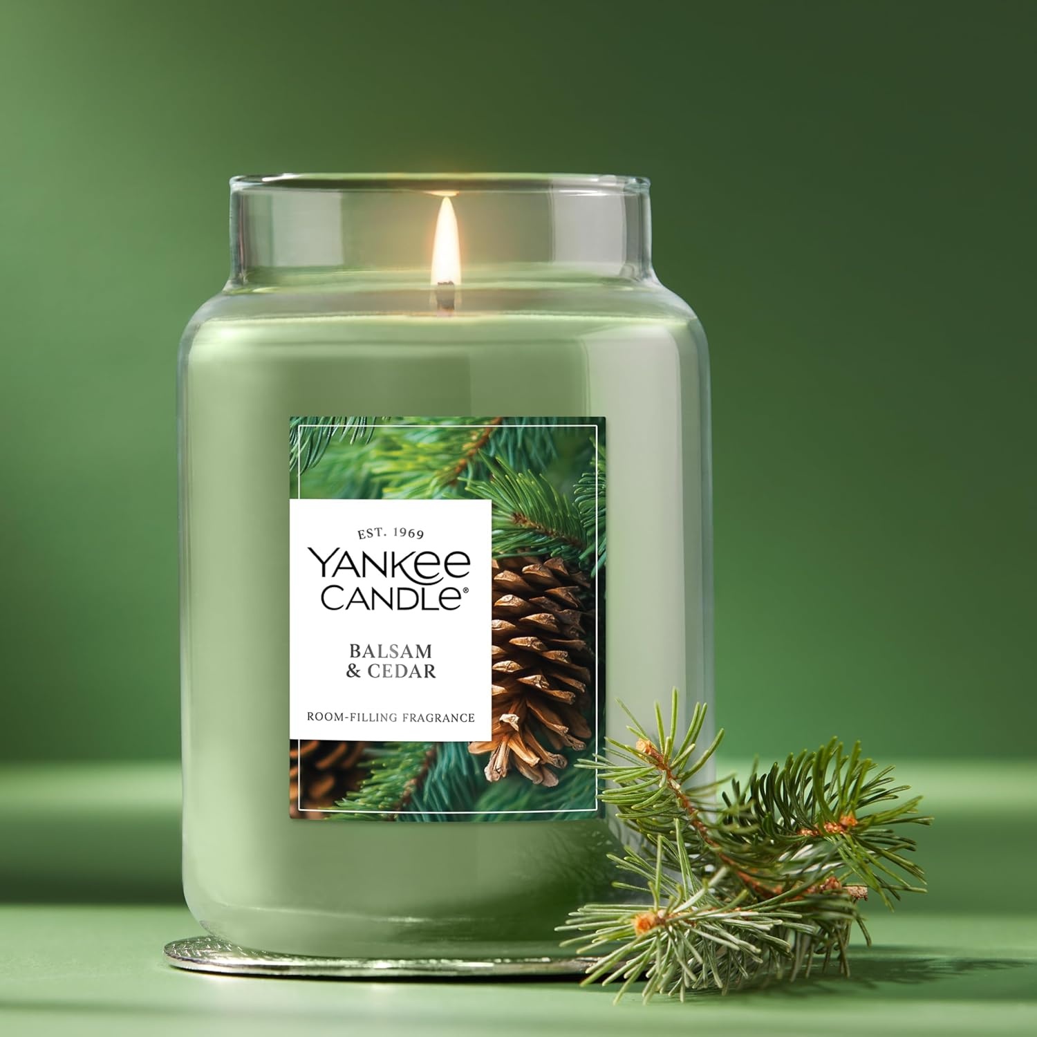 image:imageYankee Candle Mistletoe Christmas Scented Candle 22oz Large Jar with up to 150 Hour Burn Time GiftableBalsam Cedar