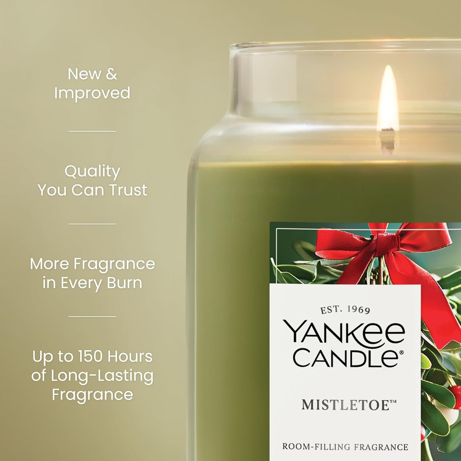 image:imageYankee Candle Mistletoe Christmas Scented Candle 22oz Large Jar with up to 150 Hour Burn Time GiftableMistletoe