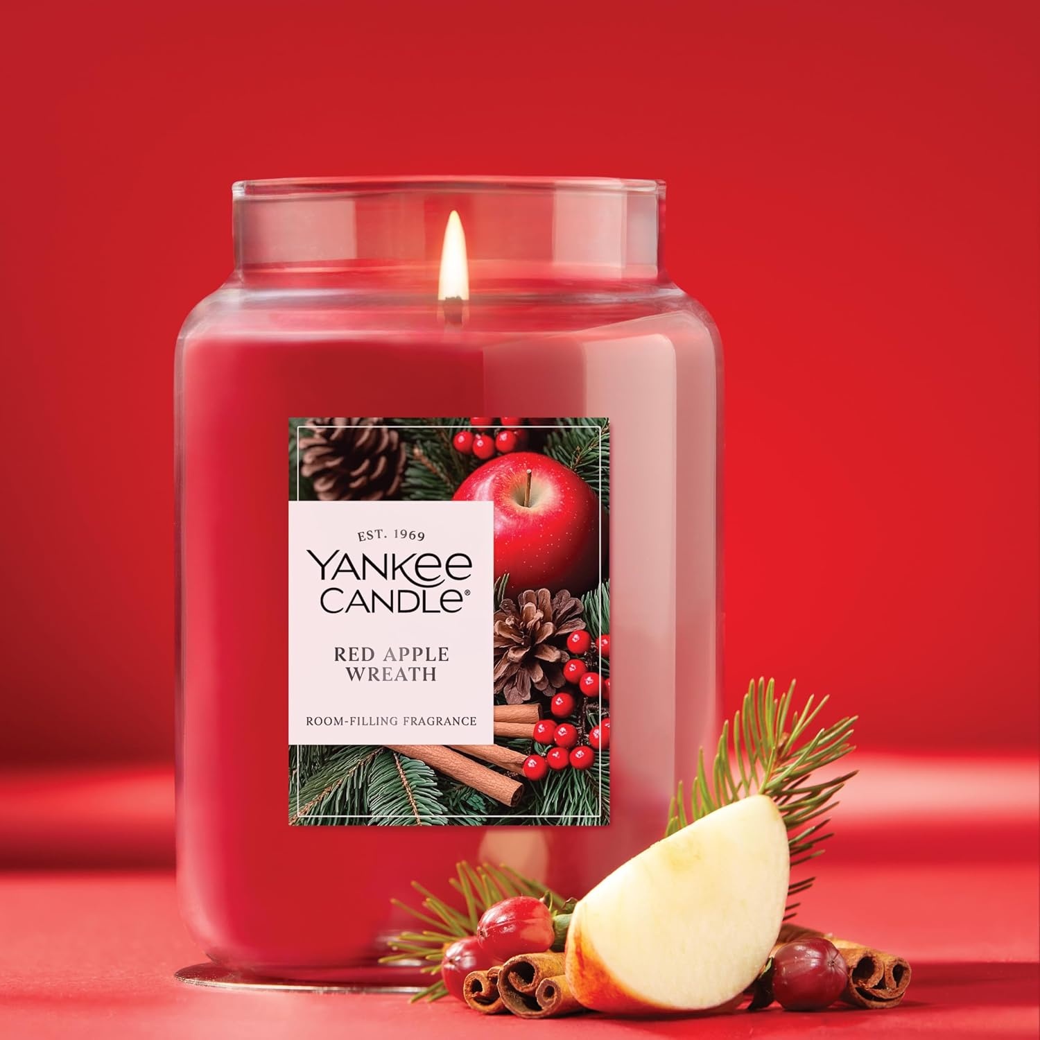 image:imageYankee Candle Mistletoe Christmas Scented Candle 22oz Large Jar with up to 150 Hour Burn Time GiftableRed Apple Wreath