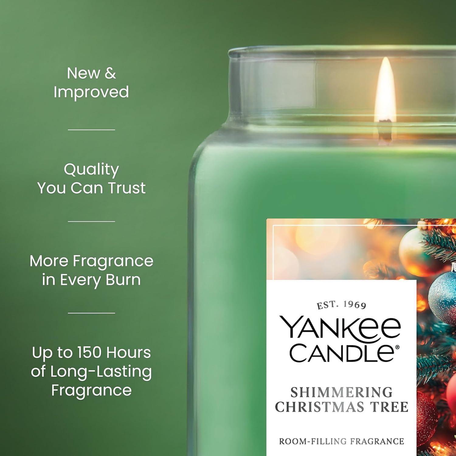image:imageYankee Candle Mistletoe Christmas Scented Candle 22oz Large Jar with up to 150 Hour Burn Time GiftableShimmering Christmas Tree