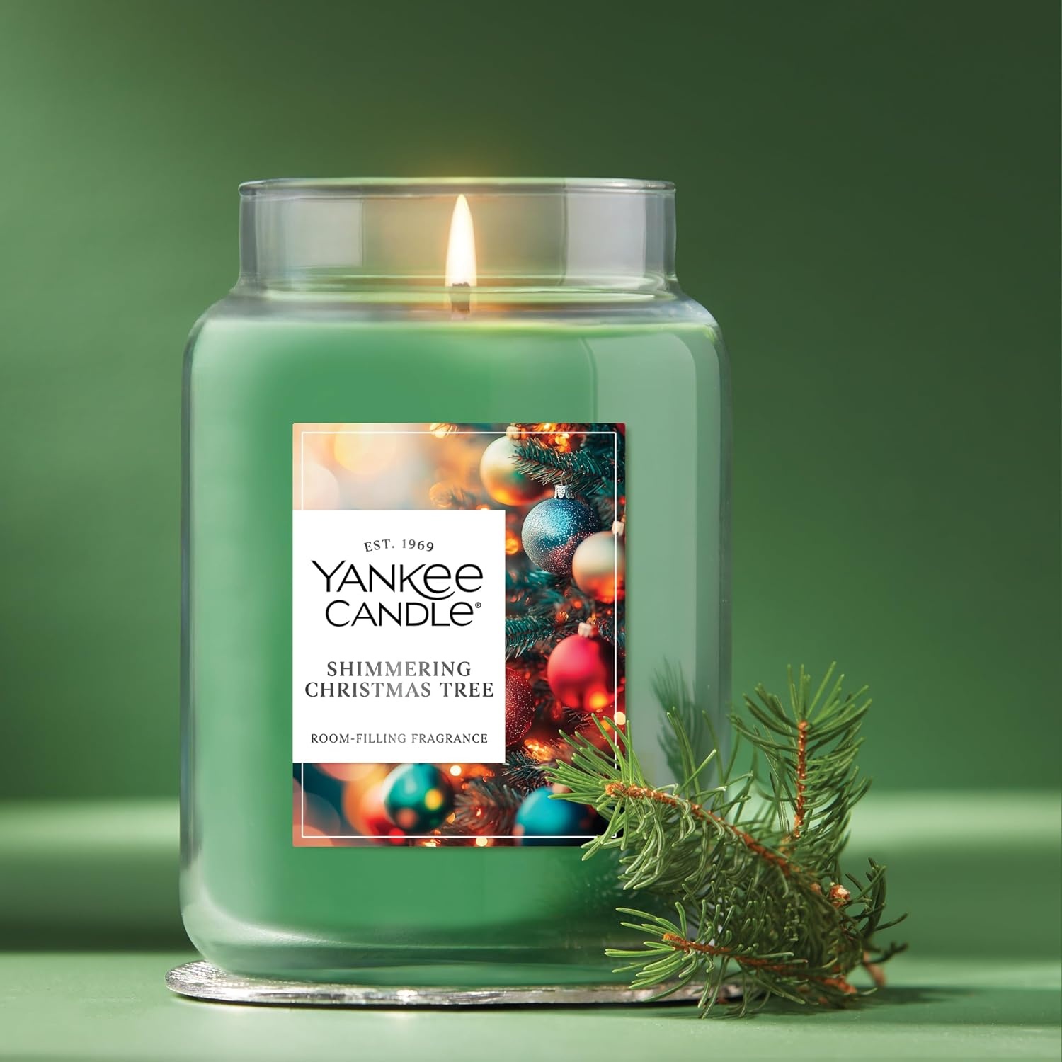 image:imageYankee Candle Mistletoe Christmas Scented Candle 22oz Large Jar with up to 150 Hour Burn Time GiftableShimmering Christmas Tree