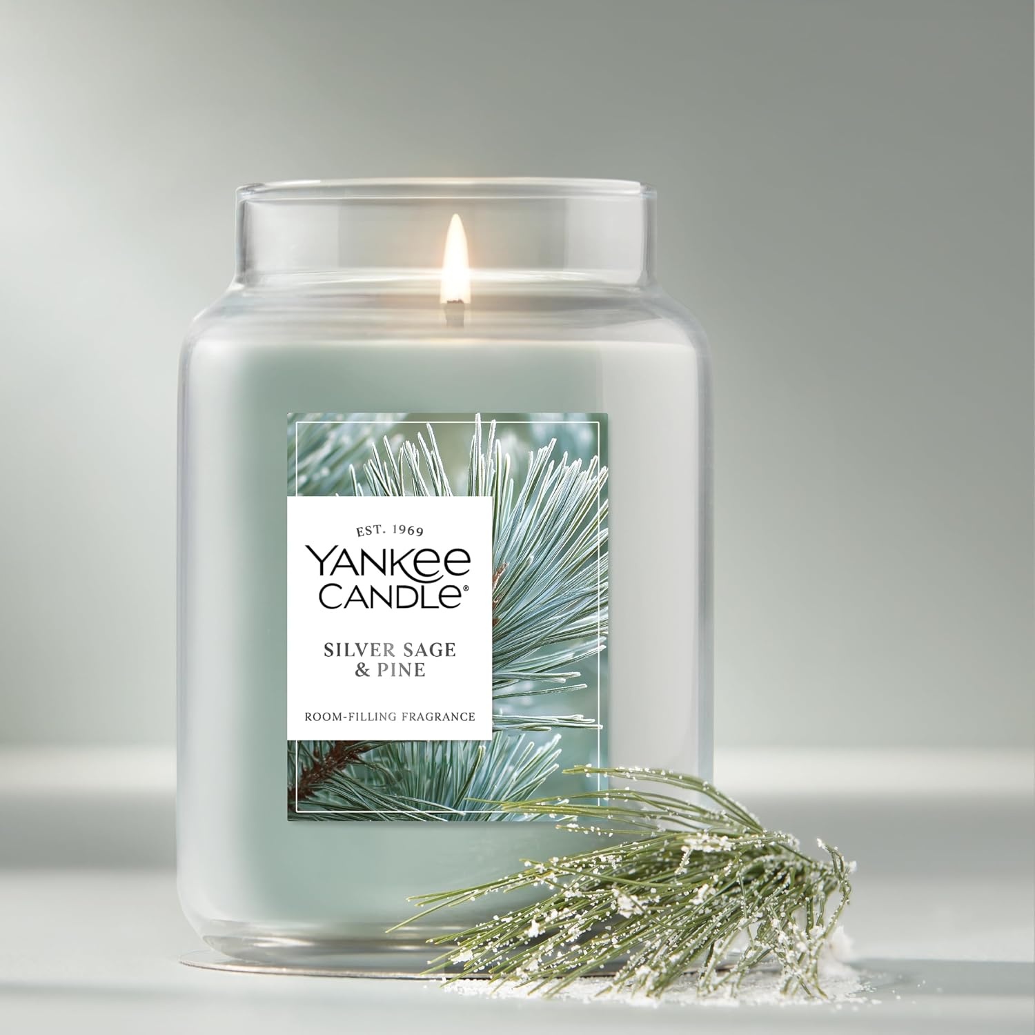 image:imageYankee Candle Mistletoe Christmas Scented Candle 22oz Large Jar with up to 150 Hour Burn Time GiftableSilver Sage Pine