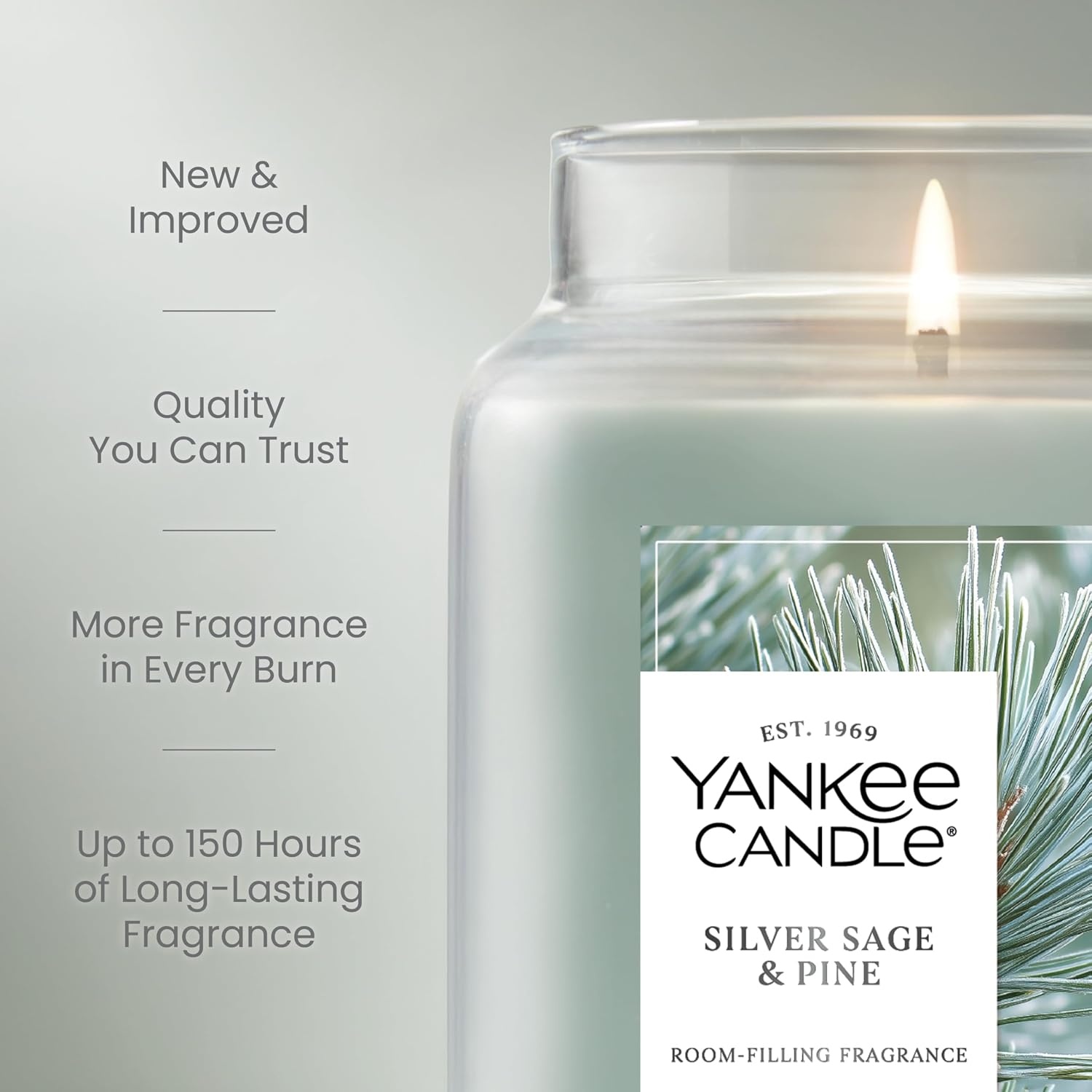 image:imageYankee Candle Mistletoe Christmas Scented Candle 22oz Large Jar with up to 150 Hour Burn Time GiftableSilver Sage Pine