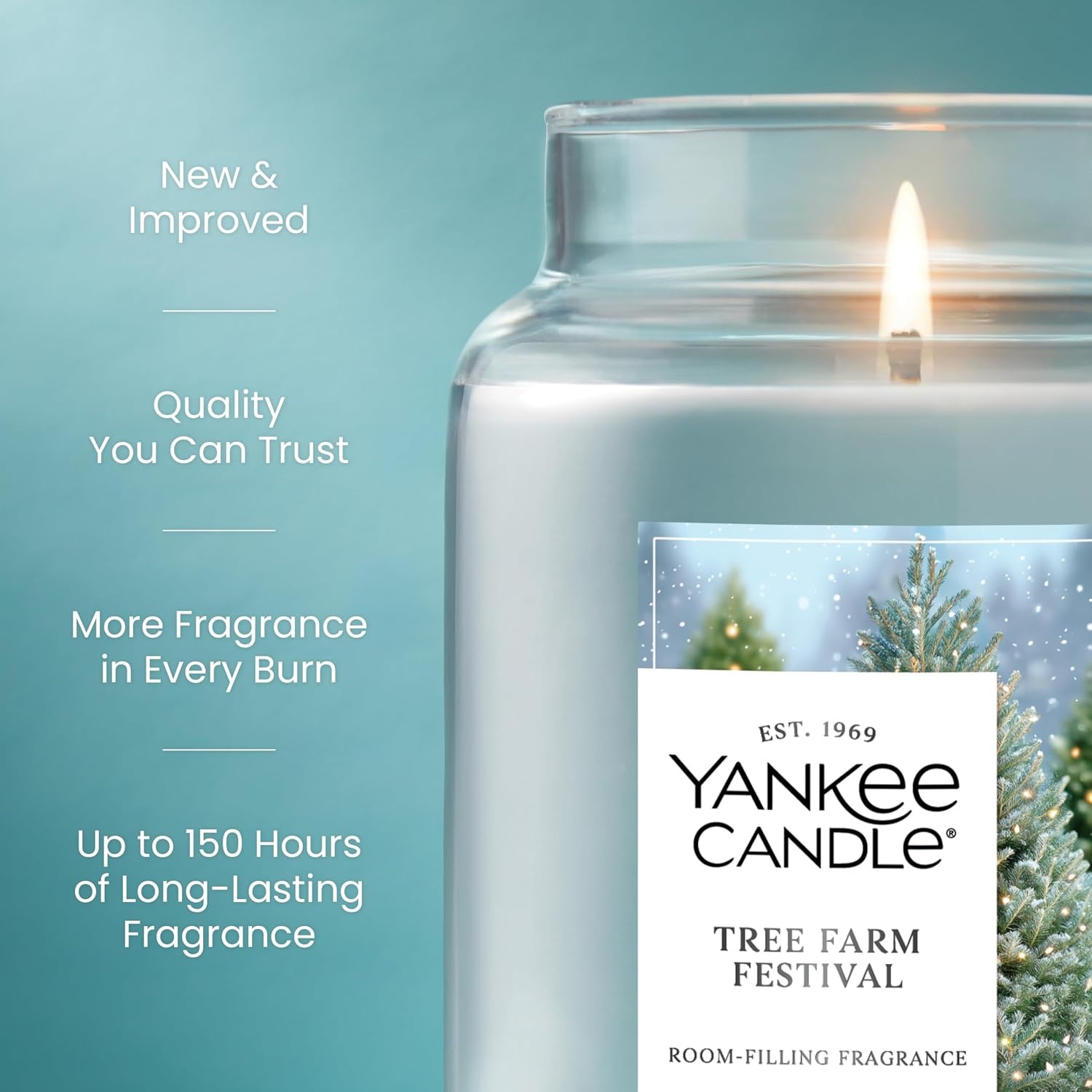 image:imageYankee Candle Mistletoe Christmas Scented Candle 22oz Large Jar with up to 150 Hour Burn Time GiftableTree Farm Festival