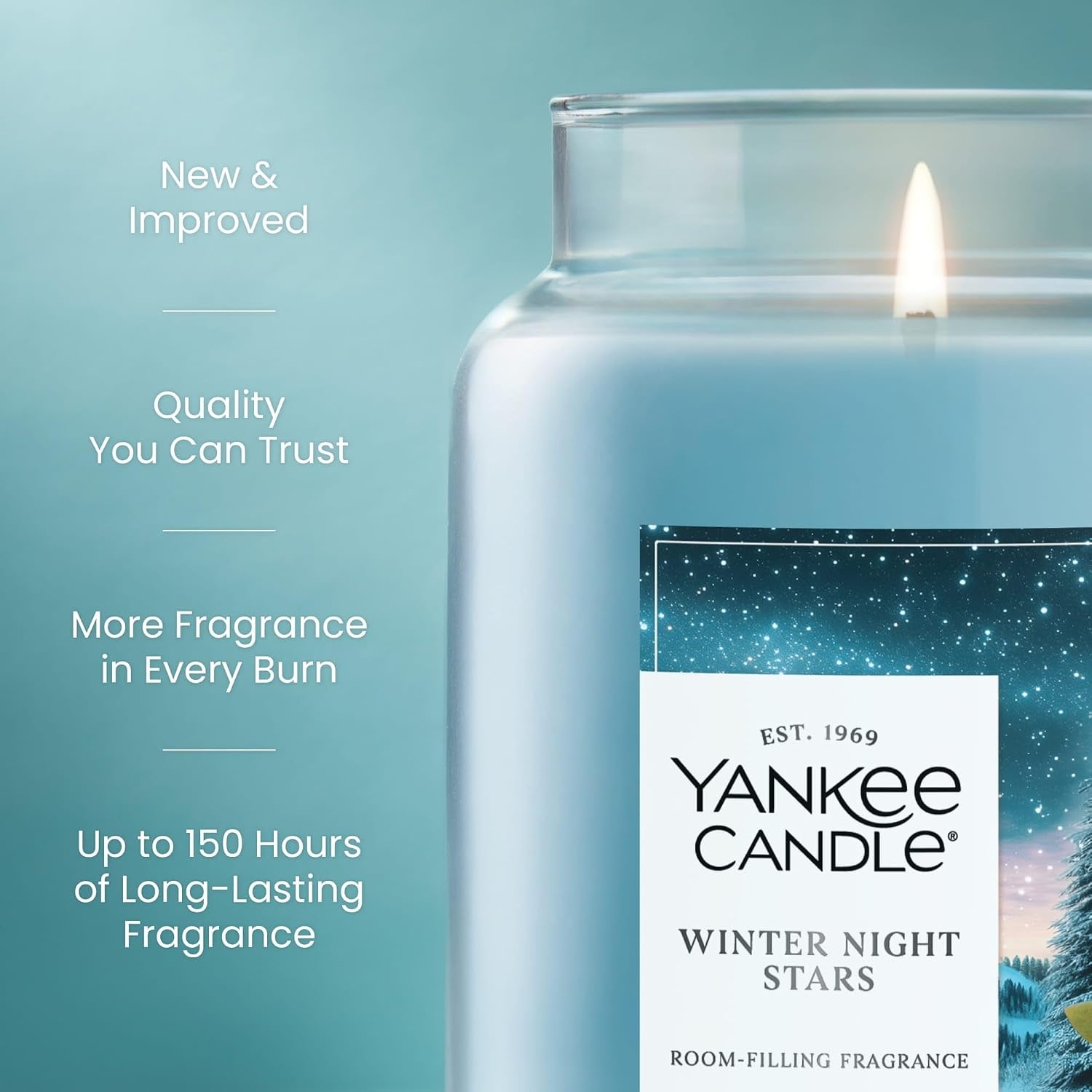image:imageYankee Candle Mistletoe Christmas Scented Candle 22oz Large Jar with up to 150 Hour Burn Time GiftableWinter Night Stars