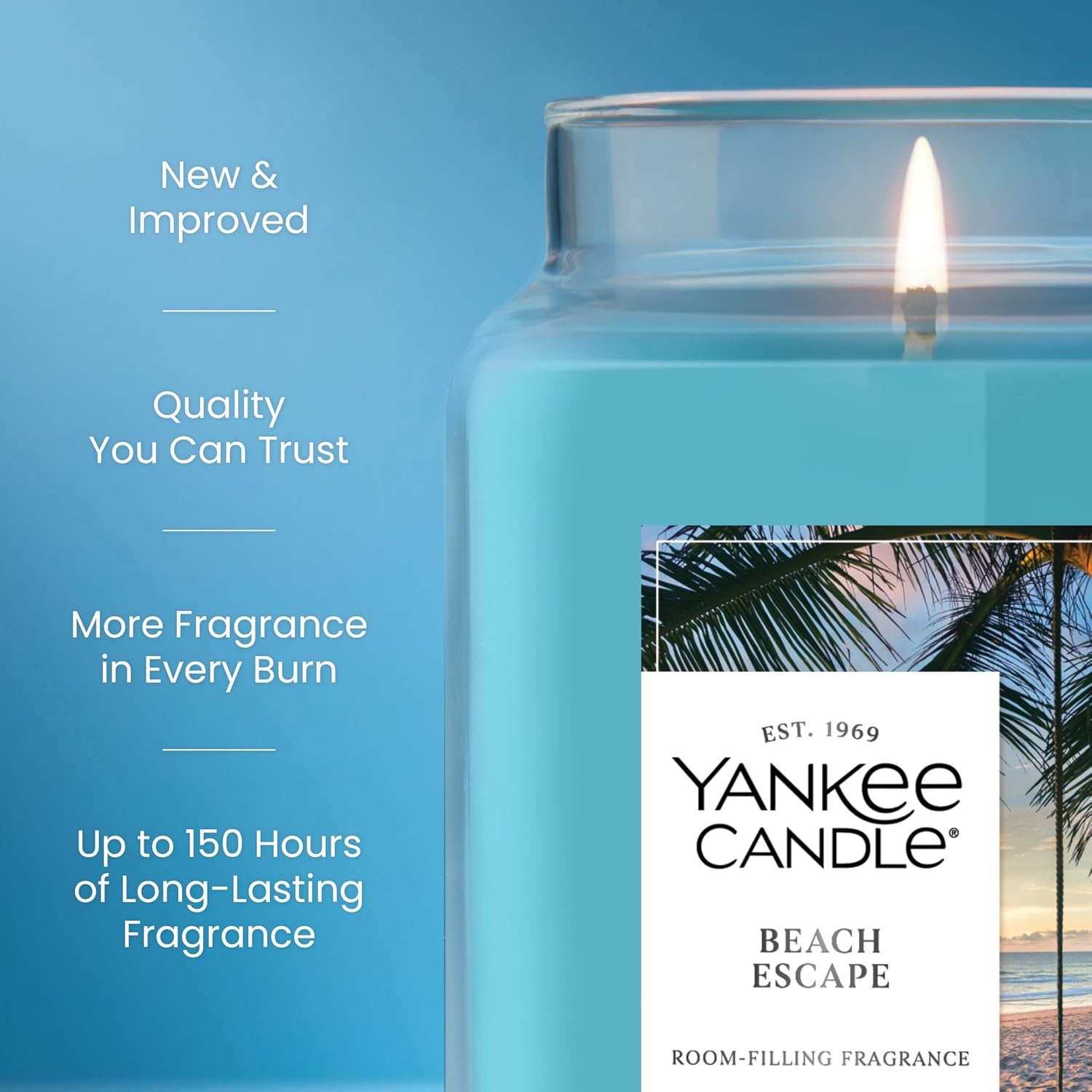 image:imageYankee Candle Ocean Air Scented Candle 22oz Large Jar with up to 150 Hour Burn Time GiftableBeach Escape