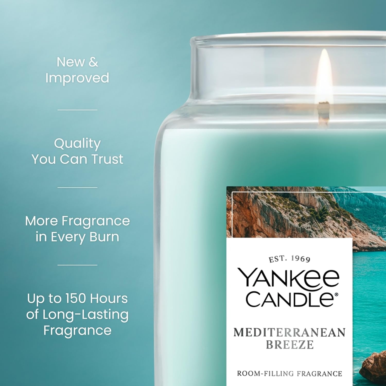 image:imageYankee Candle Ocean Air Scented Candle 22oz Large Jar with up to 150 Hour Burn Time GiftableMediterranean Breeze